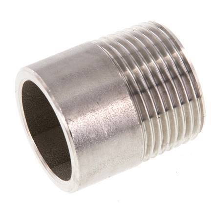 R 3/4'' Male x 26.9mm Stainless steel Pipe Nipple with Welding End 20 Bar DIN 2982 - 30mm