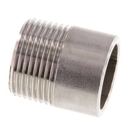 R 3/4'' Male x 26.9mm Stainless steel Pipe Nipple with Welding End 20 Bar DIN 2982 - 30mm