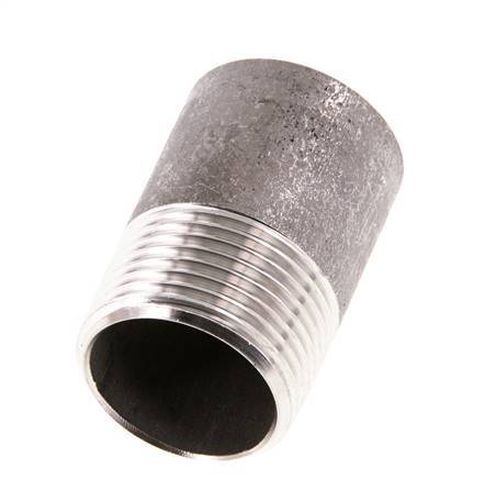 R 3/4'' Male x 26.9mm Stainless steel Pipe Nipple with Welding End 20 Bar DIN 2982 - 40mm