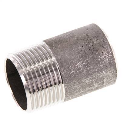 R 3/4'' Male x 26.9mm Stainless steel Pipe Nipple with Welding End 20 Bar DIN 2982 - 40mm