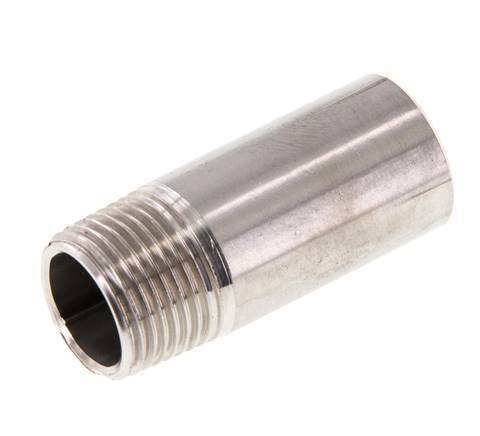 R 3/8'' Male x 17.2mm Stainless steel Pipe Nipple with Welding End 20 Bar DIN 2982 - 40mm [2 Pieces]