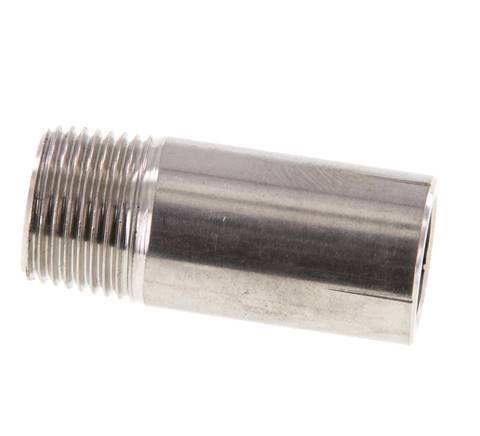 R 3/8'' Male x 17.2mm Stainless steel Pipe Nipple with Welding End 20 Bar DIN 2982 - 40mm [2 Pieces]
