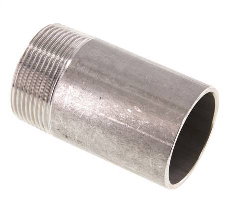R 1 1/2'' Male x 48.3mm Stainless steel Pipe Nipple with Welding End 20 Bar DIN 2982 - 80mm