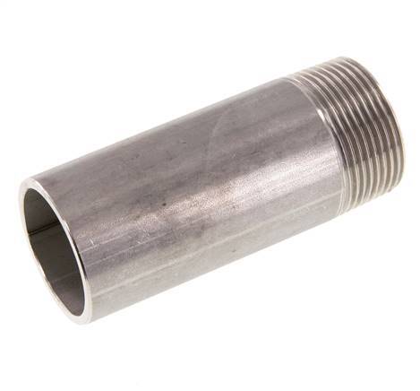 R 1 1/4'' Male x 42.4mm Stainless steel Pipe Nipple with Welding End 20 Bar DIN 2982 - 100mm