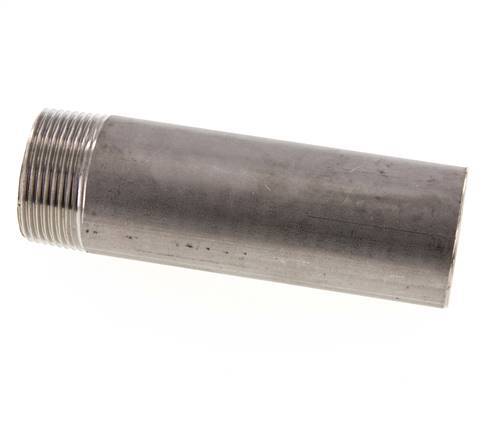 R 1 1/4'' Male x 42.4mm Stainless steel Pipe Nipple with Welding End 20 Bar DIN 2982 - 130mm
