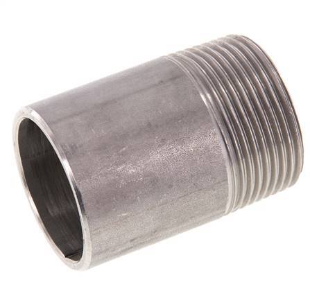 R 1 1/4'' Male x 42.4mm Stainless steel Pipe Nipple with Welding End 20 Bar DIN 2982 - 60mm