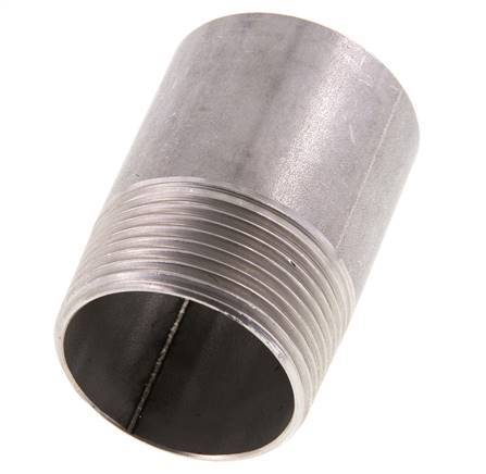 R 1 1/4'' Male x 42.4mm Stainless steel Pipe Nipple with Welding End 20 Bar DIN 2982 - 60mm