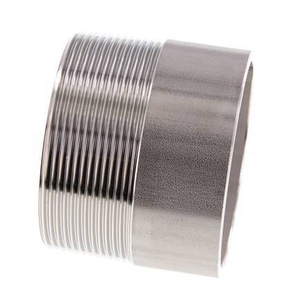 R 2 1/2'' Male x 76.1mm Stainless steel Pipe Nipple with Welding End 20 Bar DIN 2982 - 60mm