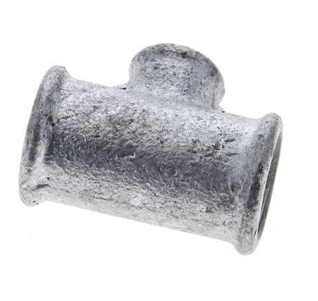 Rp 1/2'' x Rp 1/4'' Zinc plated Cast iron Tee 25 Bar [2 Pieces]
