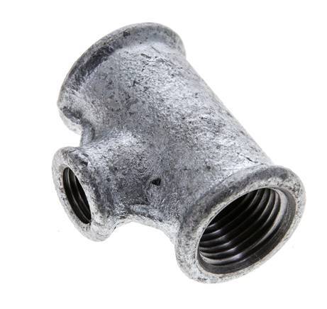 Rp 1/2'' x Rp 1/4'' Zinc plated Cast iron Tee 25 Bar [2 Pieces]