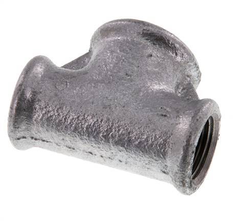 Rp 1/2'' x Rp 3/4'' T de hierro fundido galvanizado 25 Bar