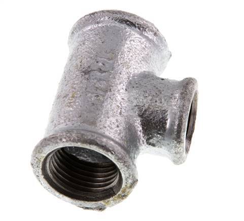 Rp 1/2'' x Rp 3/8'' Zinc plated Cast iron Tee 25 Bar [2 Pieces]