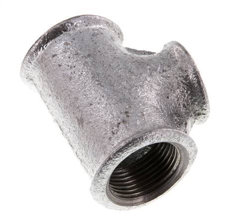 Rp 3/4'' x Rp 1/2'' Zinc plated Cast iron Tee 25 Bar [2 Pieces]
