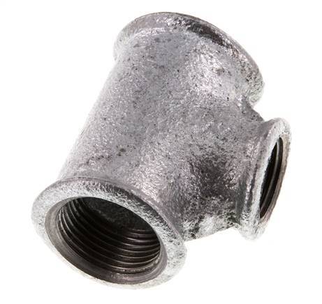 Rp 3/4'' x Rp 1/2'' Zinc plated Cast iron Tee 25 Bar [2 Pieces]