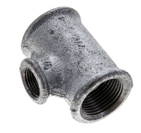 Rp 3/4'' x Rp 3/8'' Zinc plated Cast iron Tee 25 Bar [2 Pieces]