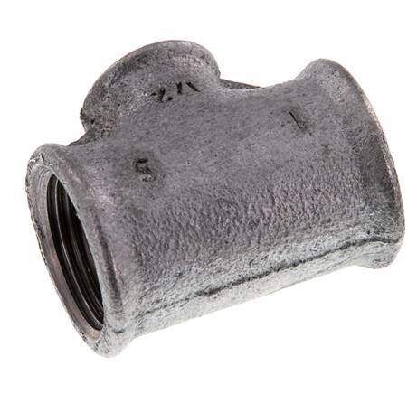 Rp 1'' x Rp 1/2'' Zinc plated Cast iron Tee 25 Bar [2 Pieces]