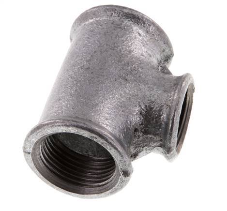 Rp 1'' x Rp 3/4'' Zinc plated Cast iron Tee 25 Bar [2 Pieces]