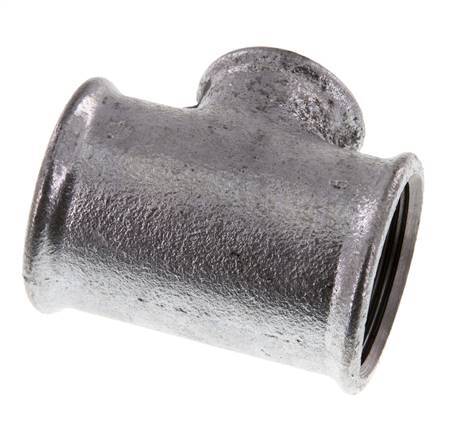 Rp 1 1/2'' x Rp 1'' T de hierro fundido galvanizado 25 Bar
