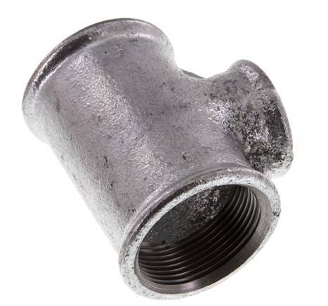 Rp 1 1/2'' x Rp 1'' T de hierro fundido galvanizado 25 Bar