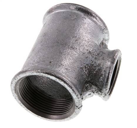 Rp 1 1/2'' x Rp 1'' T de hierro fundido galvanizado 25 Bar