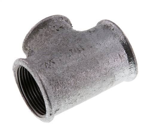 Rp 1 1/4'' x Rp 1'' T de hierro fundido galvanizado 25 Bar