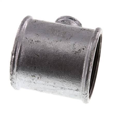 Rp 2 1/2'' x Rp 3/4'' T de hierro fundido galvanizado 25 Bar