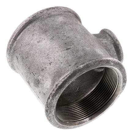 Rp 2 1/2'' x Rp 1'' T de hierro fundido galvanizado 25 Bar