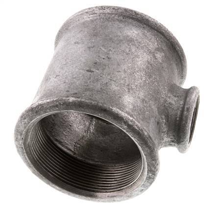 Rp 2 1/2'' x Rp 1'' T de hierro fundido galvanizado 25 Bar