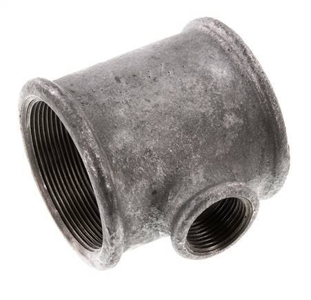 Rp 2 1/2'' x Rp 1'' T de hierro fundido galvanizado 25 Bar