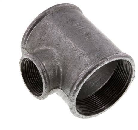 Rp 2 1/2'' x Rp 1 1/4'' T de hierro fundido galvanizado 25 Bar