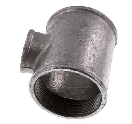 Rp 2 1/2'' x Rp 1 1/4'' T de hierro fundido galvanizado 25 Bar
