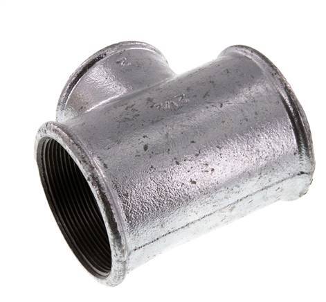 Rp 2 1/2'' x Rp 2'' T de hierro fundido galvanizado 25 Bar