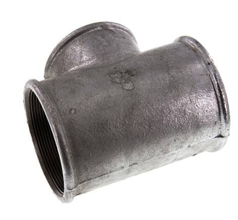 Rp 3'' x Rp 2 1/2'' T de hierro fundido galvanizado 25 Bar