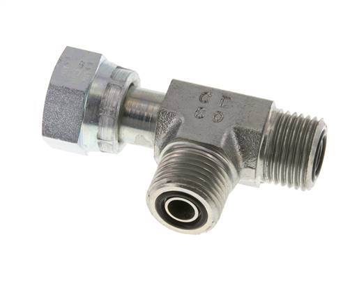 UN 11/16''-16 F/M T de acero galvanizado ORFS con tuerca de unión 630 Barra - Hidráulica