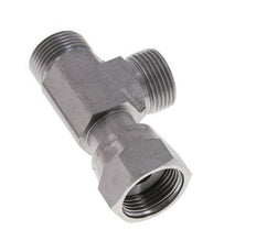 UN 13/16''-16 F/M Zinc plated Steel Tee ORFS with union nut 630 Bar - Hydraulic