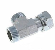UN 1-11/16''-12 F/M Zinc plated Steel Tee ORFS with union nut 250 Bar - Hydraulic