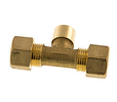 G 1/4'' x 12mm Racor de compresión en T de latón 75 Bar DIN EN 1254-2