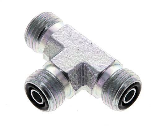 UNF 9/16''-18 Macho T de acero galvanizado ORFS 630 Barra - Hidráulica