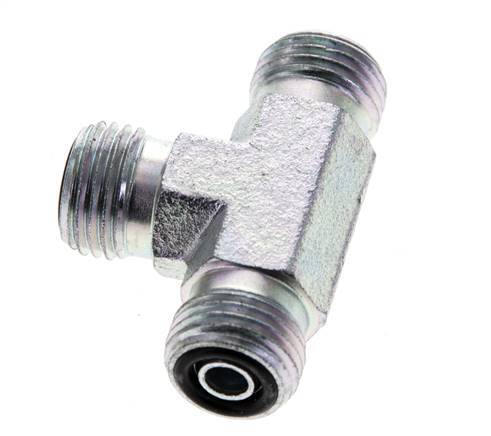 UNF 9/16''-18 Macho T de acero galvanizado ORFS 630 Barra - Hidráulica