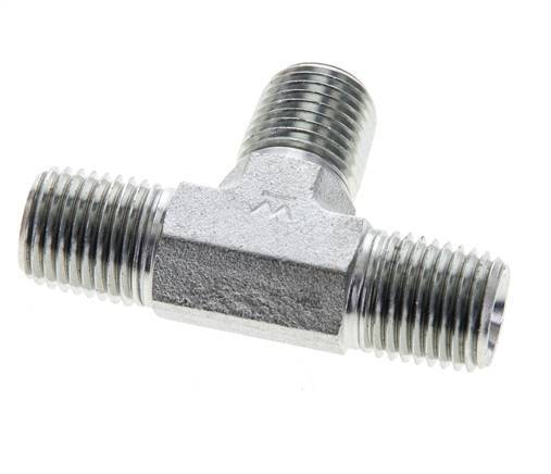 1/4'' NPT Male Zinc plated Steel Tee 275 Bar - Hydraulic