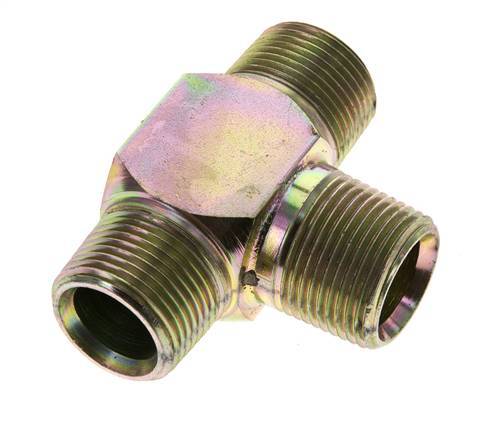 3/4'' NPT Male Zinc plated Steel Tee 170 Bar - Hydraulic