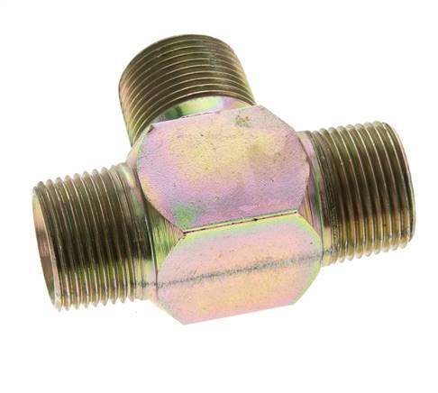 3/4'' NPT Male Zinc plated Steel Tee 170 Bar - Hydraulic