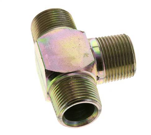 3/4'' NPT Male Zinc plated Steel Tee 170 Bar - Hydraulic