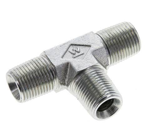 3/8'' NPT Macho Acero Cincado Tee 210 Bar - Hidráulico
