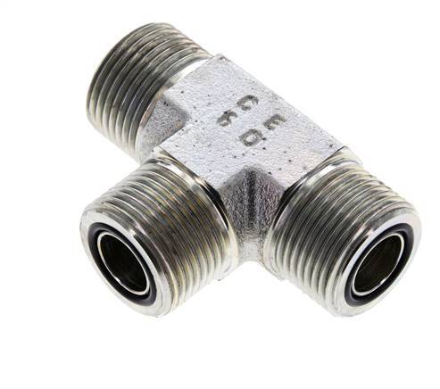 UNS 1''-14 Male Zinc plated Steel Tee ORFS 400 Bar - Hydraulic