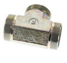 UN 2''-12 Male Zincated Steel Tee ORFS 250 Bar - Hydraulic
