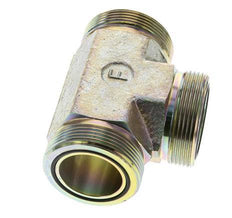 UN 2''-12 Male Zincated Steel Tee ORFS 250 Bar - Hydraulic