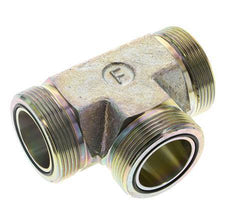 UN 2''-12 Male Zincated Steel Tee ORFS 250 Bar - Hydraulic