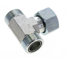 UN 1-11/16''-12 M/F Zinc plated Steel Tee ORFS with union nut 250 Bar - Hydraulic