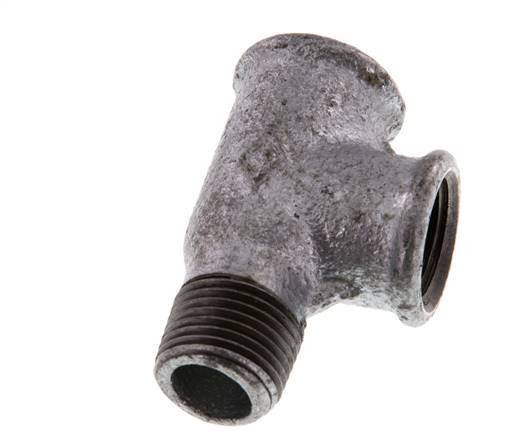 R 1/2'' x Rp 1/2'' M/F Zinc plated Cast iron Tee 25 Bar [2 Pieces]